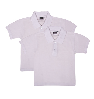 UD - Value WHITE Polo Shirts - TWIN PACK