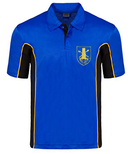 Caistor CofE Methodist Primary School - Royal/Black/Gold Airflow PE Top