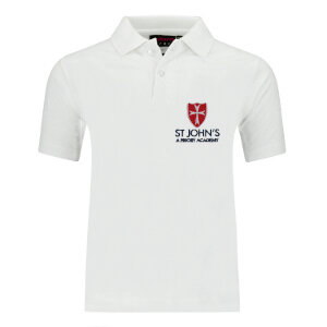 St John's Academy - White Polo Shirt