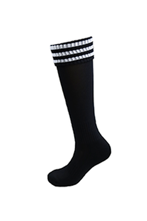 Black Sport Socks with White Rings