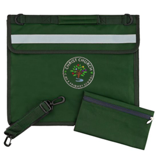Christ Church C of E Primary School - Deluxe Bookbag - Bottle Green