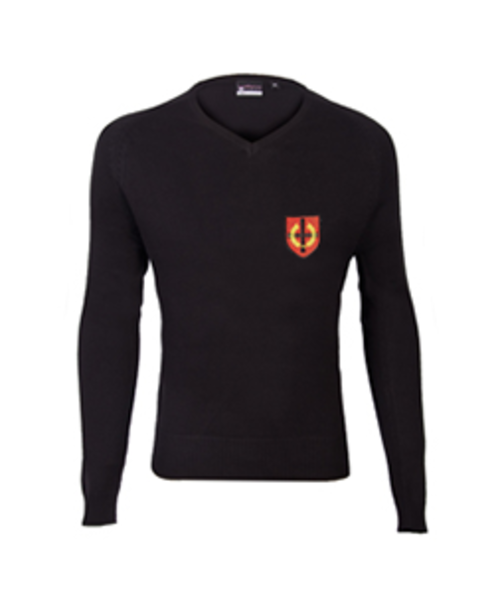 English Martyrs' Catholic School - Black Knitted V-Neck Jumper with Logo