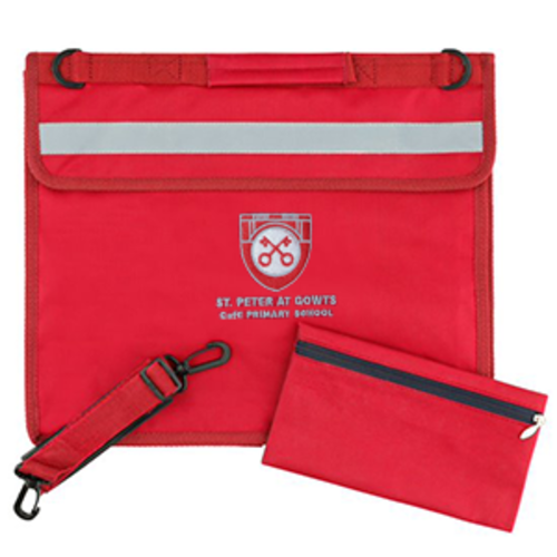 St Peter at Gowts Primary School - Deluxe Bookbag - Red