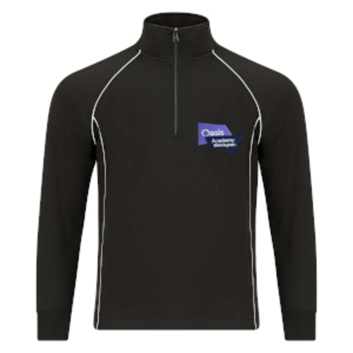Oasis Wintringham - Black with White Piping Zip Top
