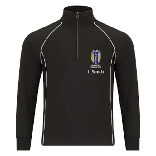 Sir John Nelthorpe School - Black with White piping 1/4 Zip Top - Personalised