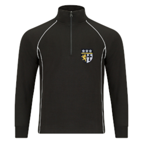 Soar Valley College - Black with White Piping Zip Top (Girls)