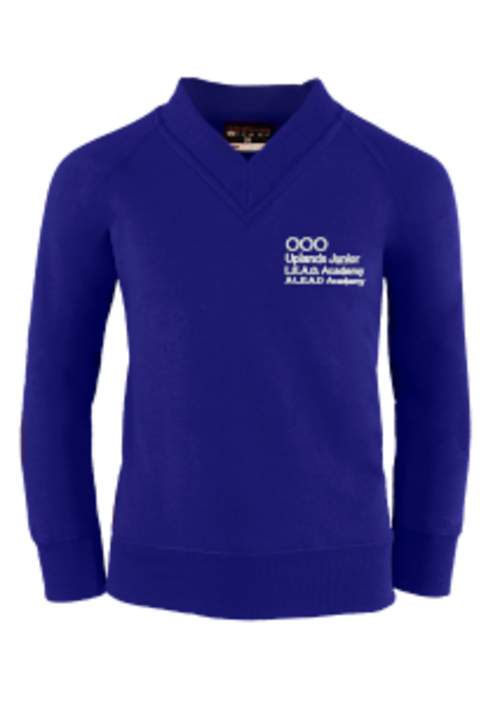 Uplands Junior LEAD Academy - Royal Blue V-Neck Sweatshirt (YR 5 & 6)