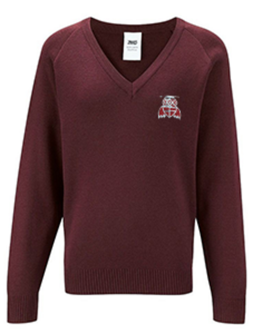William Alvey School - Maroon Knitted V-Neck Jumper