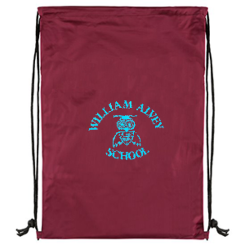 William Alvey School - PE Bag - PRINTED - Burgundy