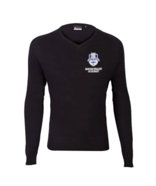 Barnes Wallis Academy - Black Knitted V-Neck Jumper with Logo
