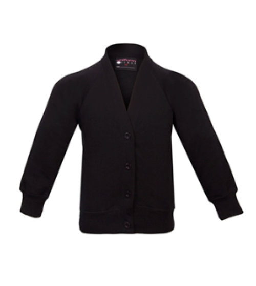 Girls School Sweatshirt Cardigan in Black