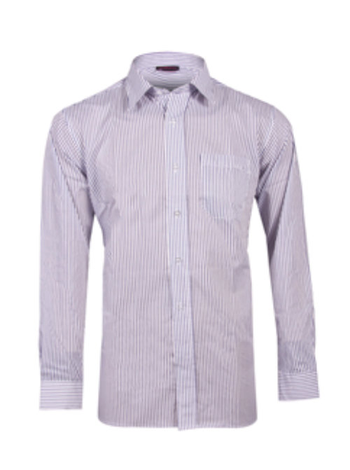 Boys White School Shirt with Navy Blue Pin Stripe