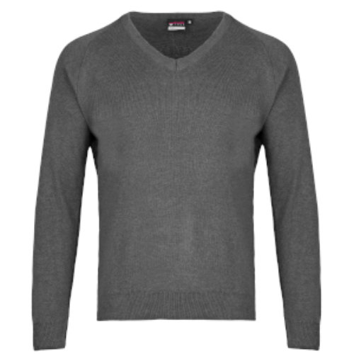 Smart Knitted V-Neck Jumper in GREY (Unisex)