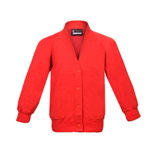 Girls School Sweatshirt Cardigan in Red