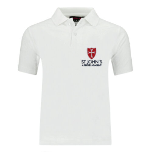 St John's Academy - White Polo Shirt