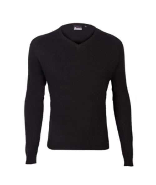 Smart Knitted V-Neck Jumper in BLACK (Unisex)