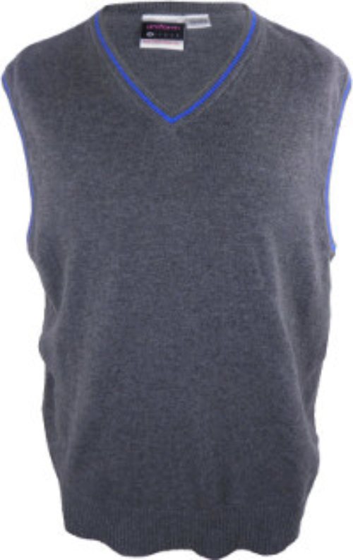 BOYS - Tank Top - Grey with Royal Blue Edging