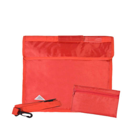 Deluxe School Book Bag with Strap and Pencil Case in Red