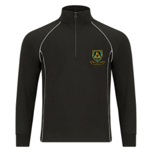 Wigston Academy - Black with White piping 1/4 Zip Top