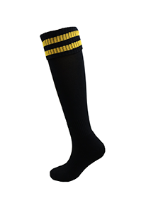Black Sport Socks with Gold Stripes
