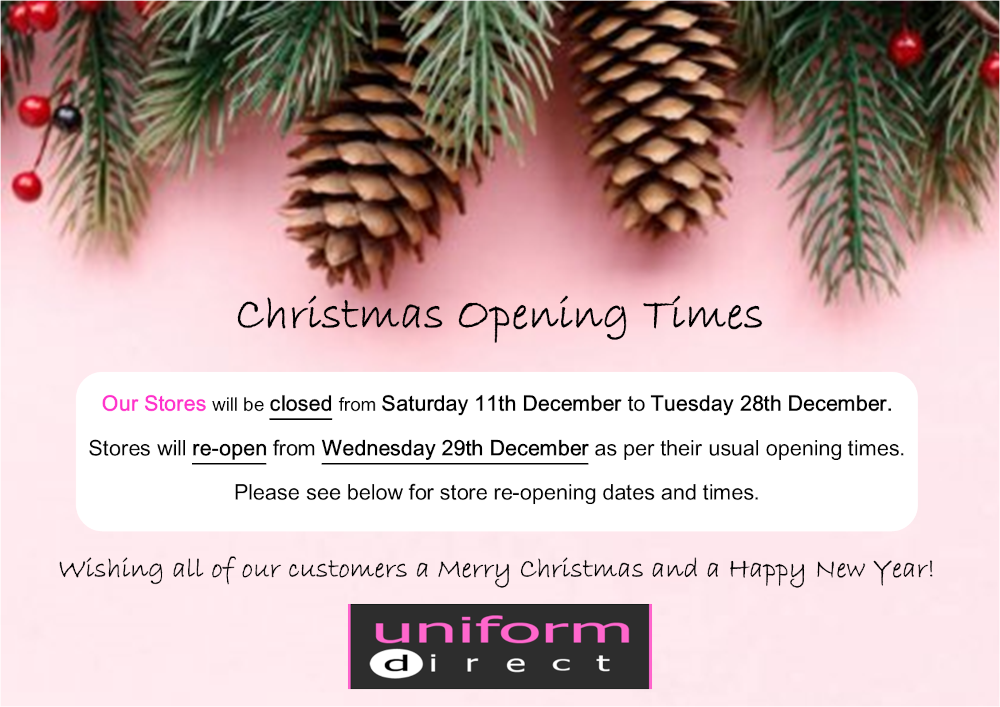 Uniform Direct Christmas Opening Times