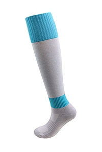 Grey Sports Socks with Teal Turnover