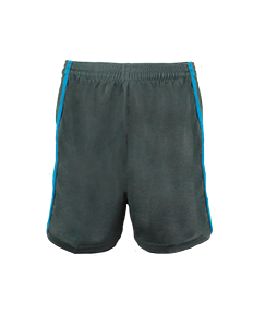 Grey with Teal Side Panel Sports Shorts
