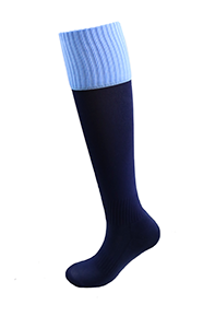 Navy with Sky Turnover Sport Socks