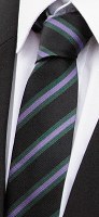 Black Tie Striped with Bottle Green and Purple