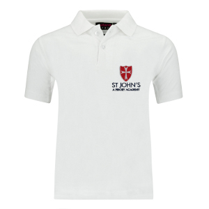 St John's Academy - White Polo Shirt
