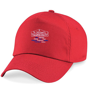 St Michael's CofE Primary School - Red Summer Cap with Logo